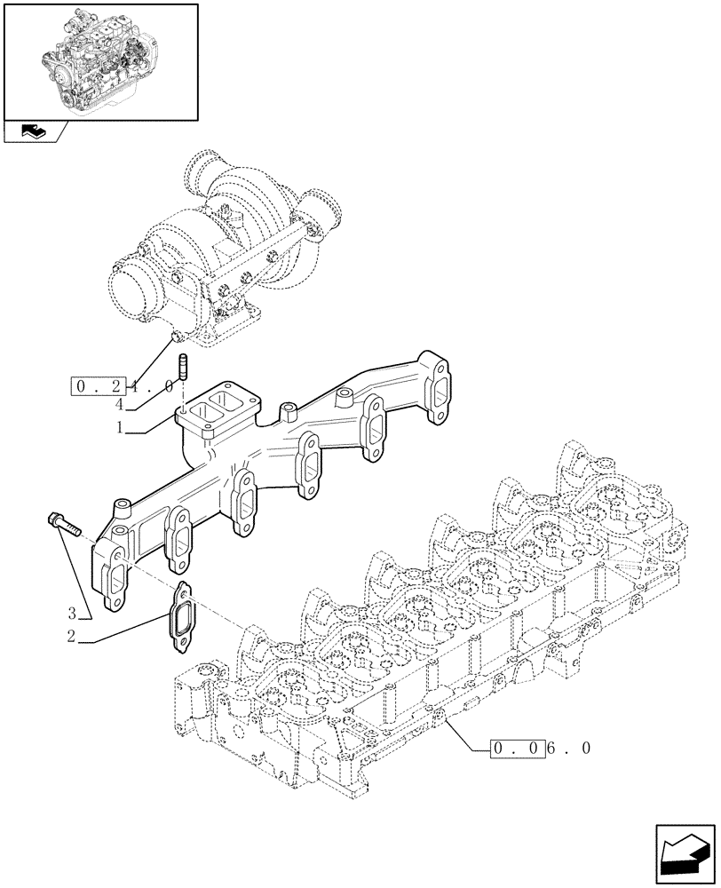 Схема запчастей Case IH F4GE9684B J600 - (0.07.7) - EXHAUST MANIFOLD (2852897) 