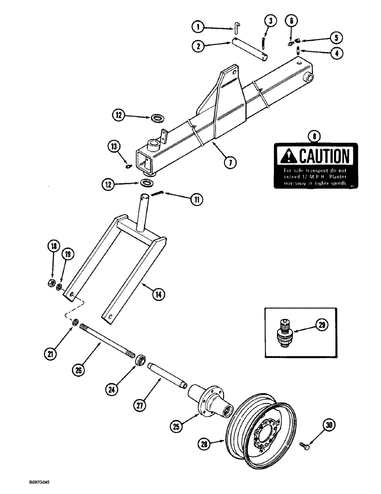 Схема запчастей Case IH 900 - (9-062) - ASSIST WHEELS, CYCLO AIR SEMI-MOUNTED, CORN/SOYBEAN SPECIAL (09) - CHASSIS/ATTACHMENTS