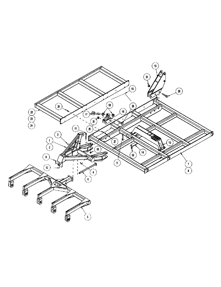 Схема запчастей Case IH CONCORD - (B10) - WING FRAME, FOUR RANK 