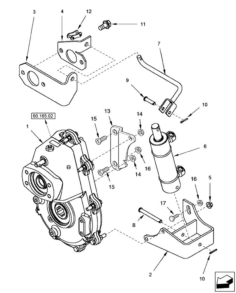 Схема запчастей Case IH 2588 - (60.165.01) - GEARBOX ASSY - FEEDER REVERSER (60) - PRODUCT FEEDING