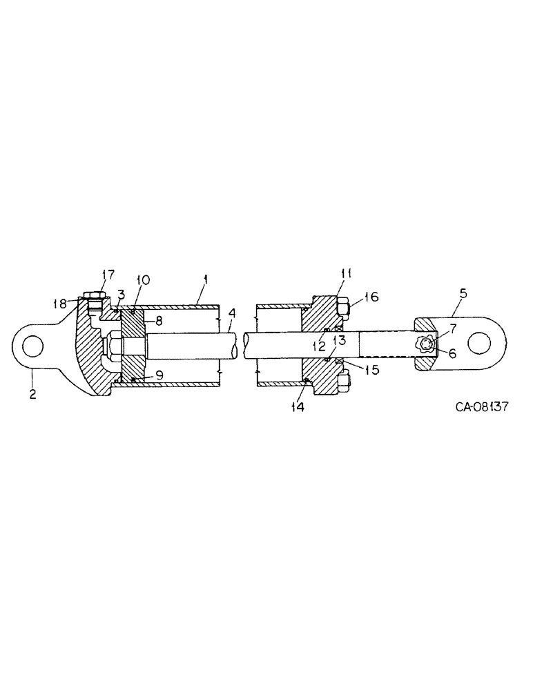 Схема запчастей Case IH 800 - (05-41) - WHEELS, HYDRAULIC CYLINDER, 4 X 16 INCH DOUBLE ACTING, UNITS C, D, M AND S (06) - POWER TRAIN