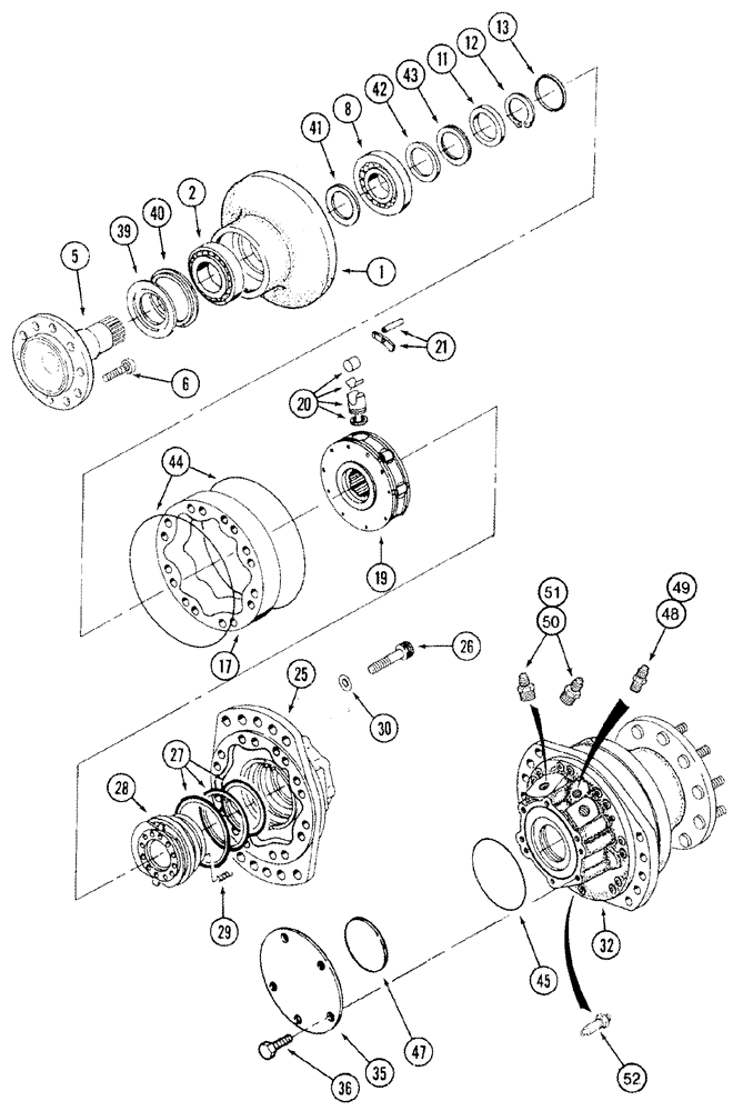 Схема запчастей Case IH 2388 - (05-14A) - MOTOR ASSY - WHEEL DRIVE - POWER GUIDE AXLE - RICE COMBINE (11) - TRACKS/STEERING