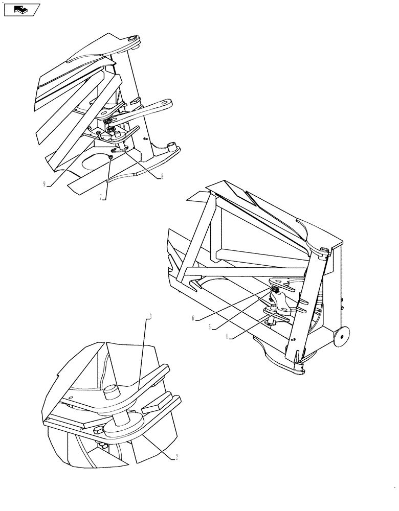 Схема запчастей Case IH 4420 - (08-009[02]) - INNER BOOM UPDATE KIT, RH, 120 BOOM, BSN YAT028322 (09) - BOOMS