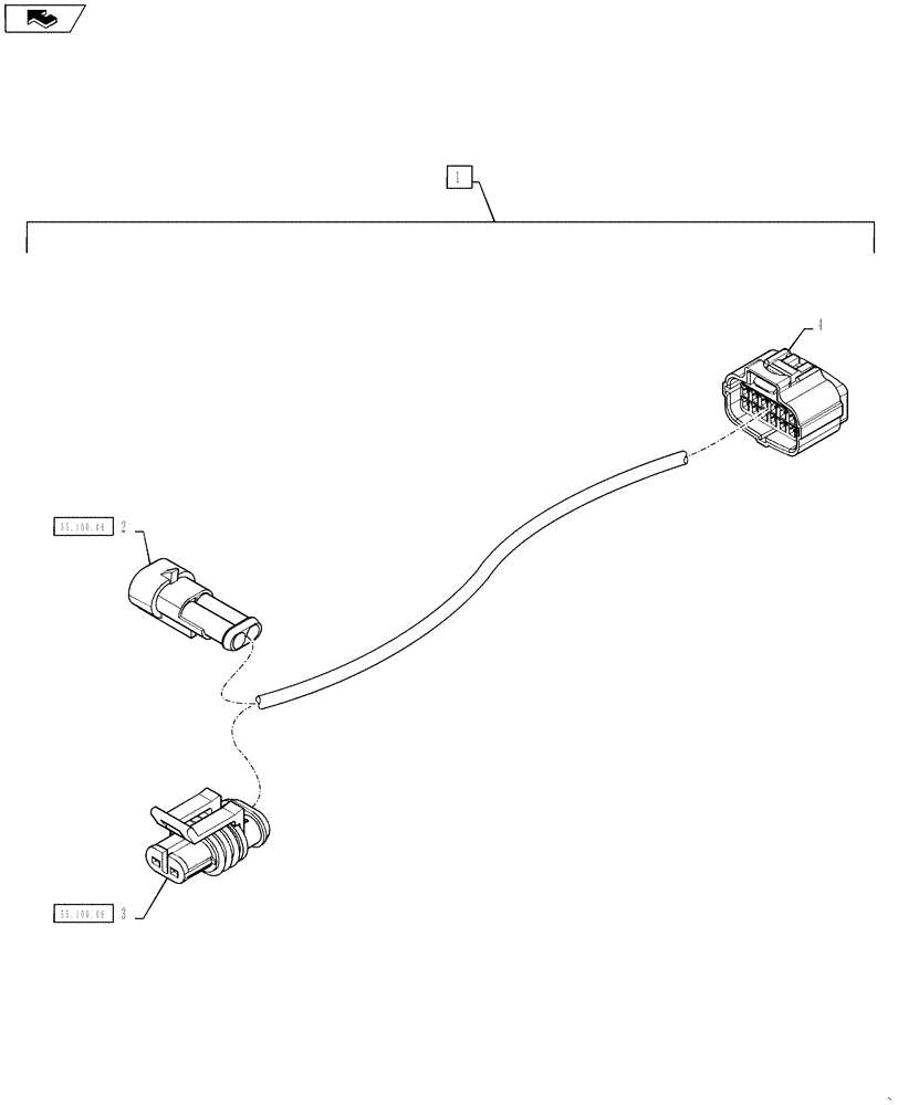 Схема запчастей Case IH TITAN 3030 - (55.100.34) - EVGT HARNESS ADAPTOR (55) - ELECTRICAL SYSTEMS