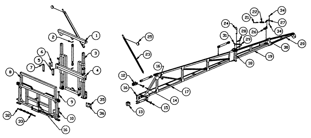 Схема запчастей Case IH PATRIOT NT - (07-001) - BOOM ASSEMBLY - 40 - 60" (09) - BOOMS