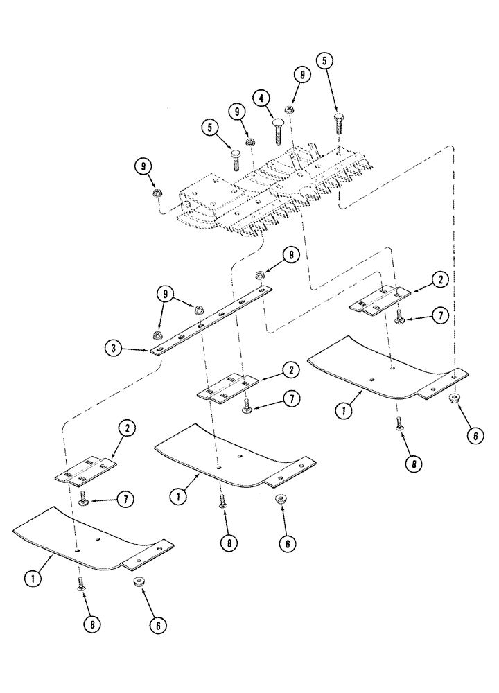 Схема запчастей Case IH 1020 - (09D-07) - AUXILIARY CUTTER BAR PLATES (09) - CHASSIS/ATTACHMENTS