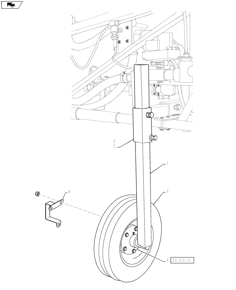 Схема запчастей Case IH 4430 - (55.515.10) - AUTOBOOM WHEEL ASSEMBLY, 90/100 BOOM (55) - ELECTRICAL SYSTEMS