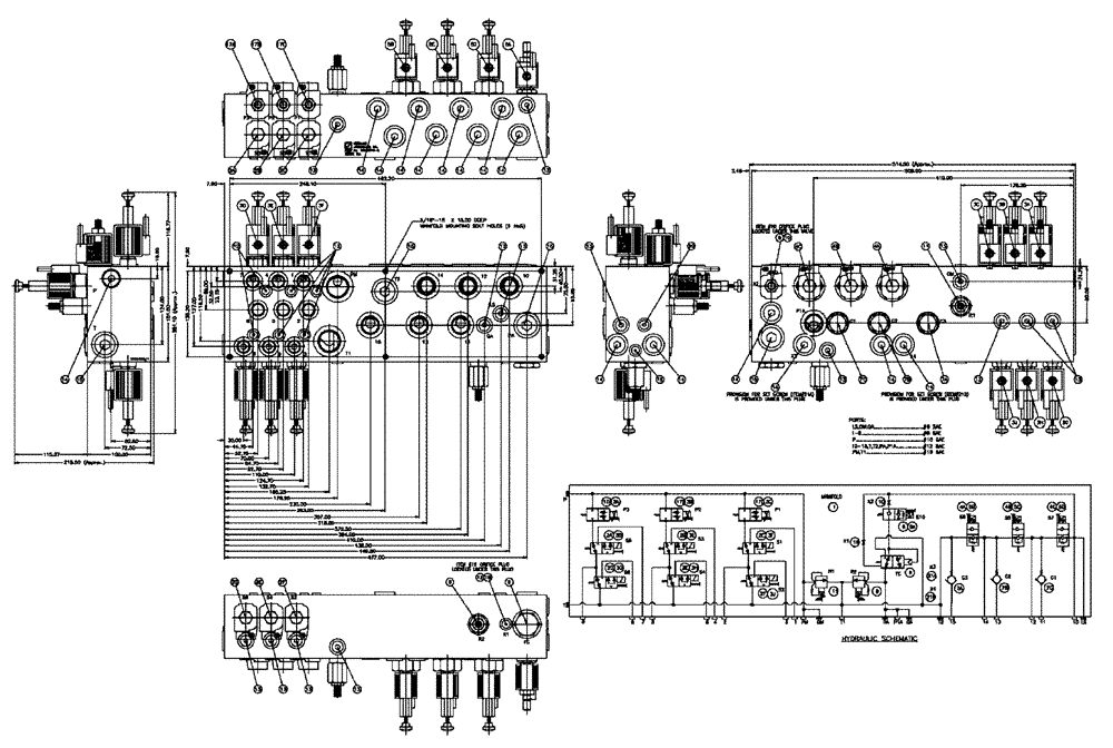 Схема запчастей Case IH 438 - (07-015) - VALVE BLOCK, TRIPLE BIN Hydraulic Components