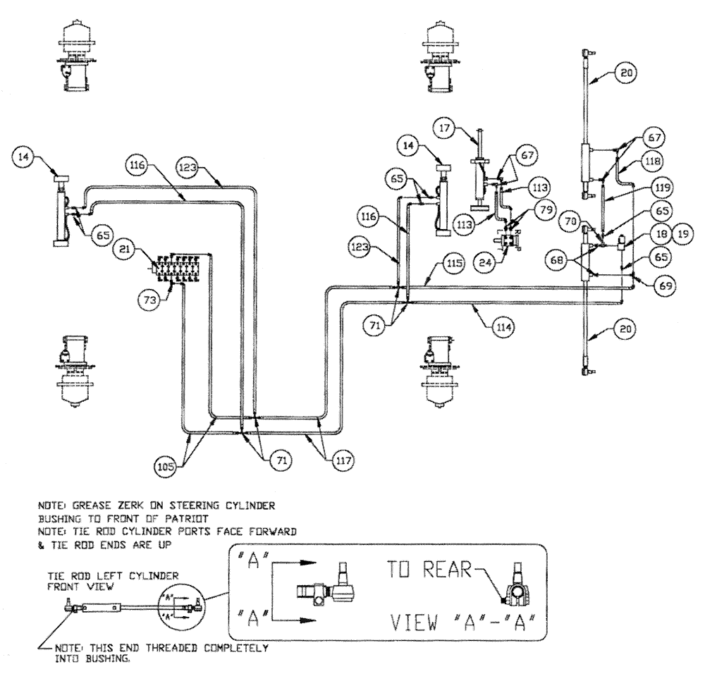 Схема запчастей Case IH PATRIOT XL - (06-006) - HYDRAULIC PLUMBING - STEERING Hydraulic Plumbing