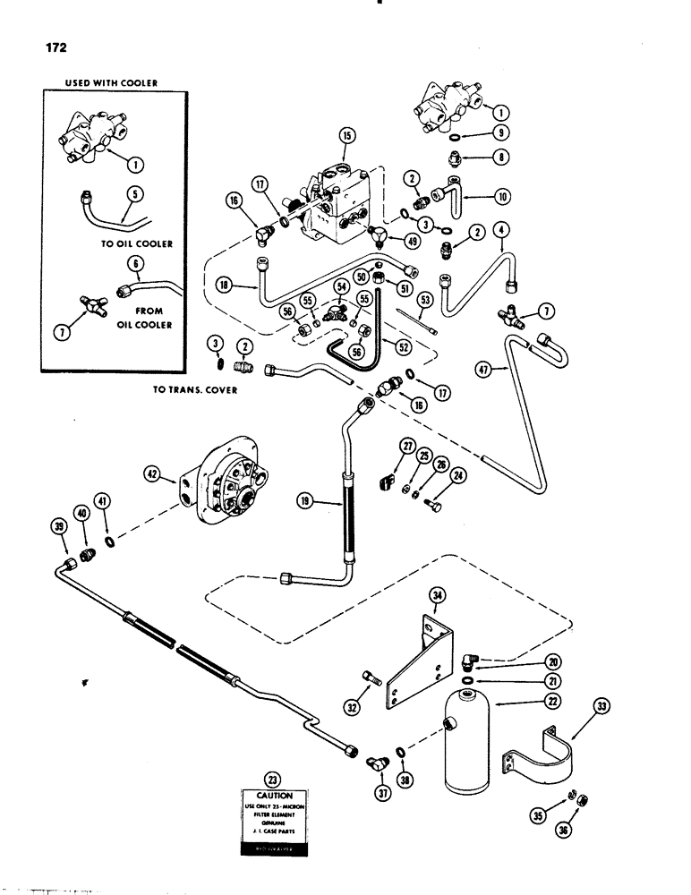 Схема запчастей Case IH 1070 - (0172) - STEERING AND BRAKE VALVE SYSTEM, POWER BRAKES WITH POWER SHIFT, USED PRIOR TO TRACTOR SN 8693001 (05) - STEERING