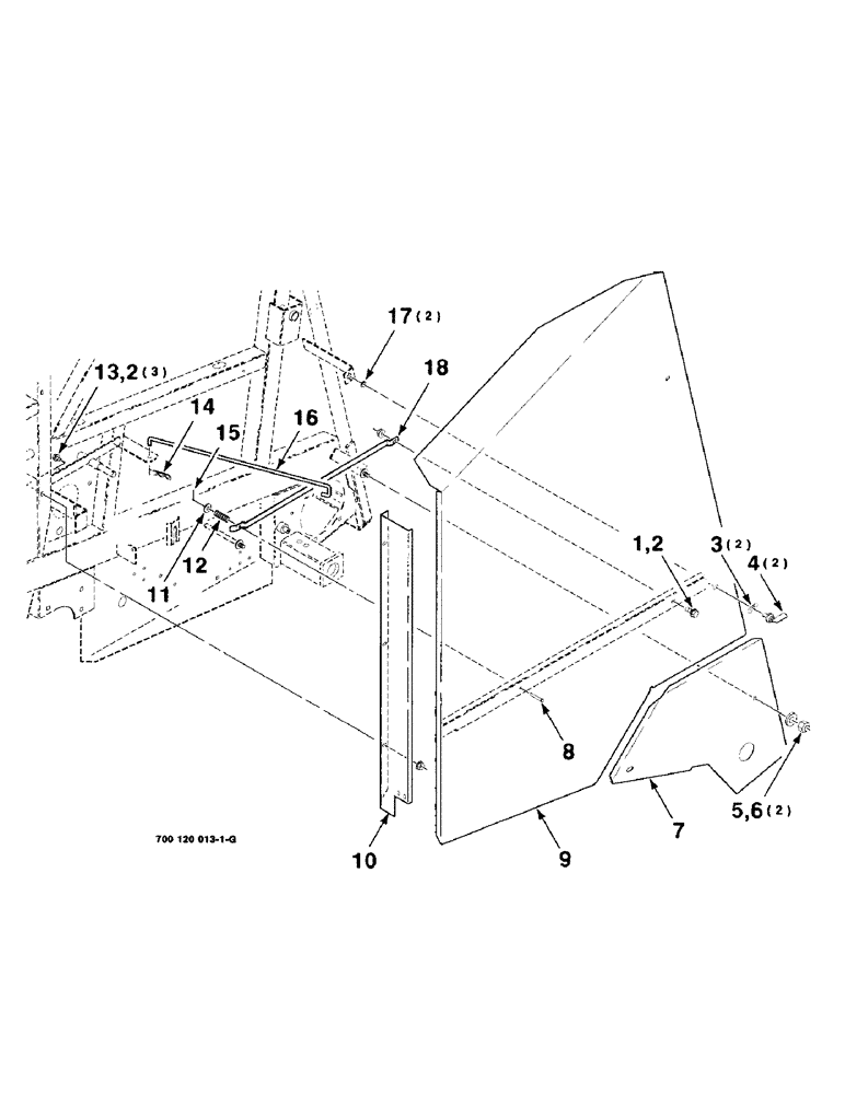 Схема запчастей Case IH 8480 - (7-10) - SIDE AND PICKUP DRIVE SHIELD ASSEMBLIES, LEFT (12) - MAIN FRAME