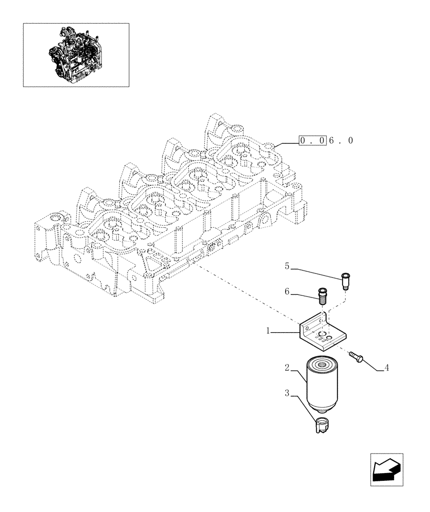 Схема запчастей Case IH MXU100 - (0.20.0) - FUEL FILTER (01) - ENGINE