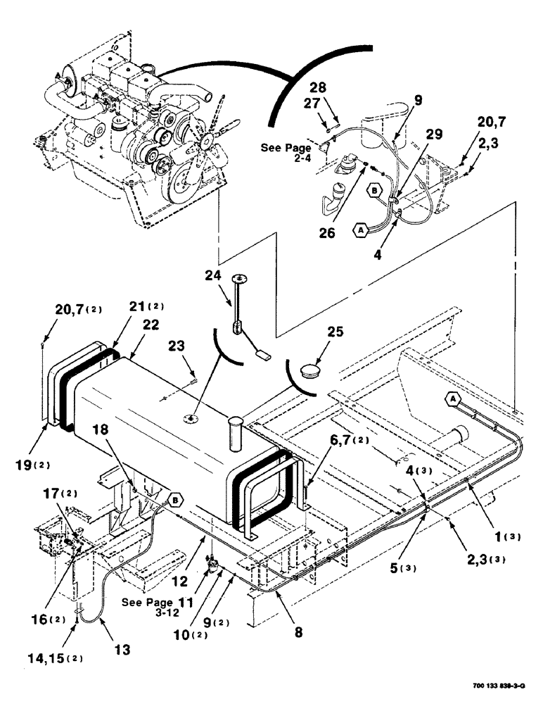 Схема запчастей Case IH 8825 - (03-02) - FUEL LINES TANK ASSEMBLIES, SERIAL NUMBER CFH127001 THRU CFH127599 (03) - FUEL SYSTEM