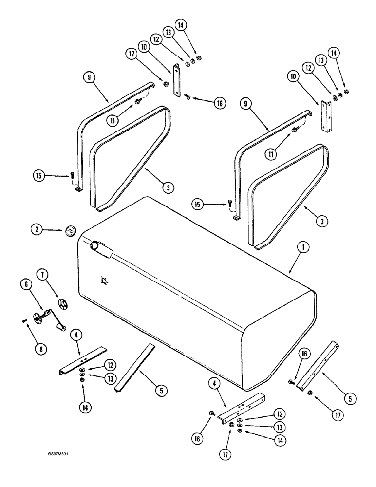 Схема запчастей Case IH 1660 - (3-16) - FUEL TANK (02) - FUEL SYSTEM