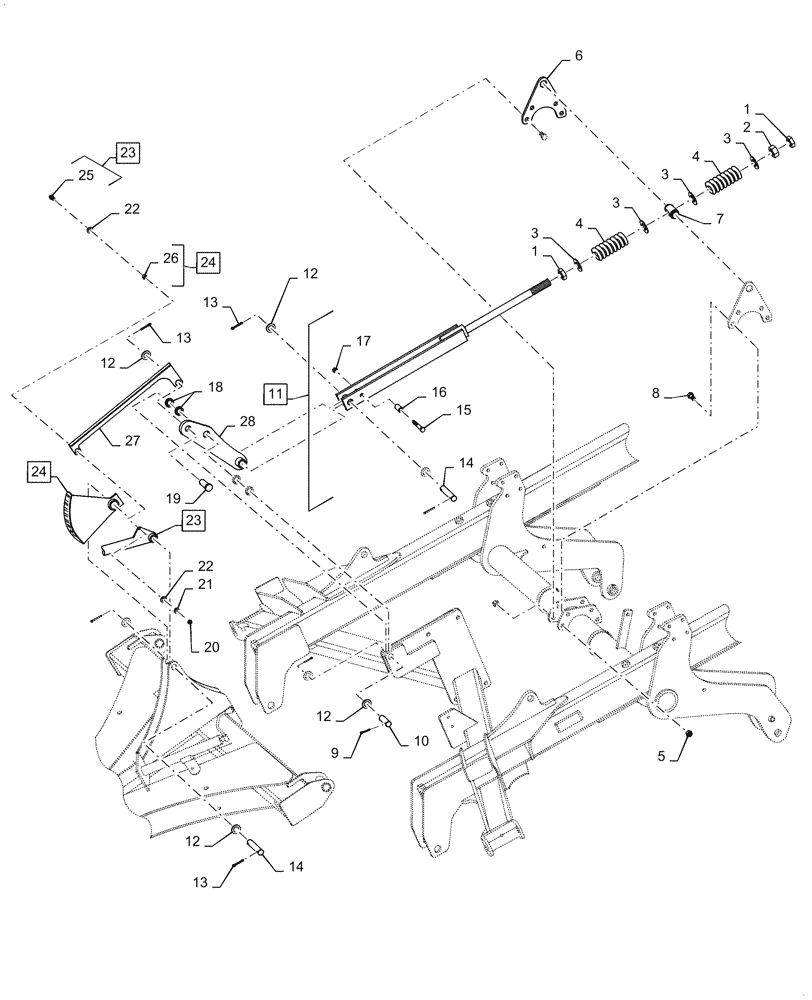 Схема запчастей Case IH TRUE-TANDEM 335VT - (75.200.AA[01]) - SPRING LEVELING PARTS (75) - SOIL PREPARATION