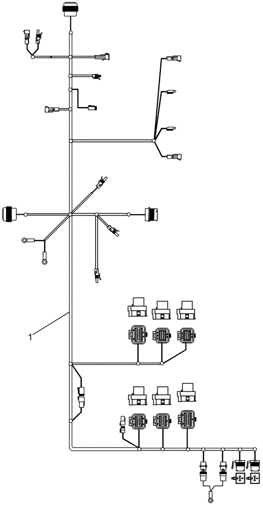 Схема запчастей Case IH 625 - (55.100.07[01]) - HARNESS, SIDE, MODEL YEAR 2008 AND PRIOR (55) - ELECTRICAL SYSTEMS