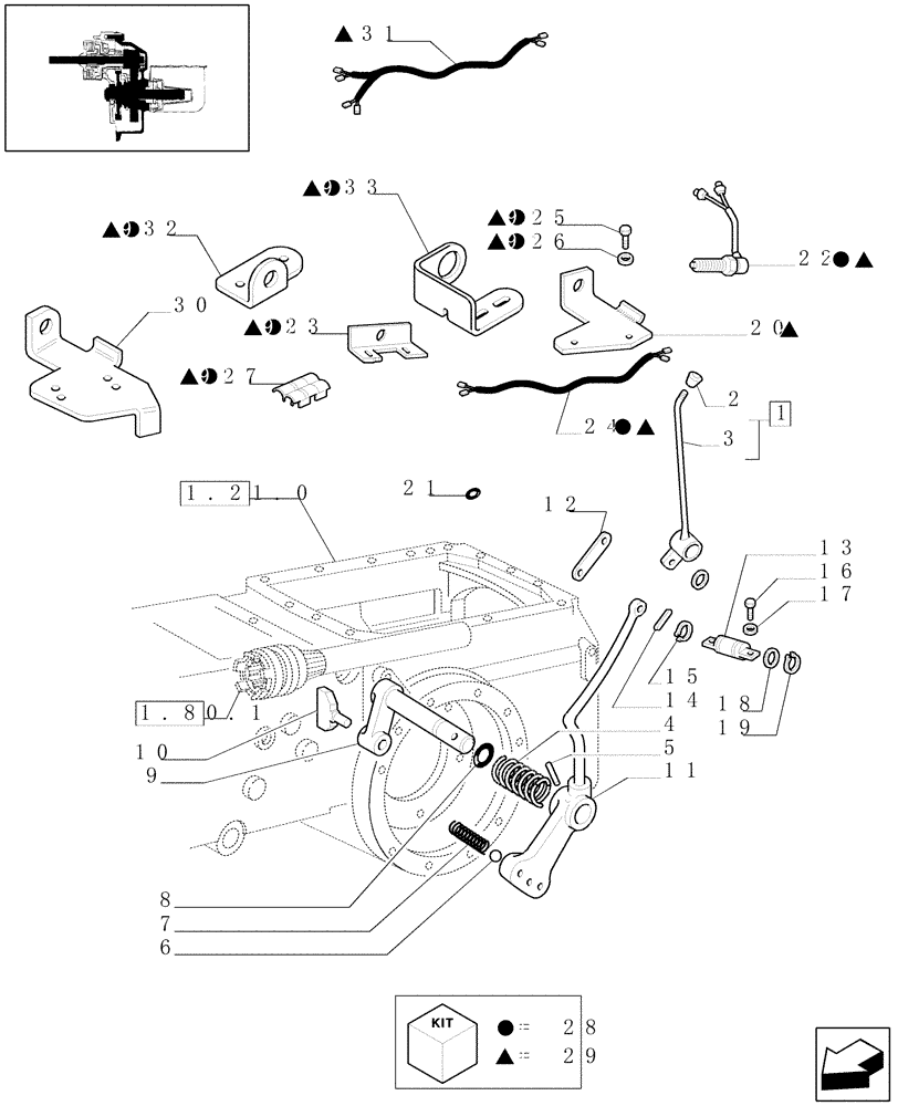 Схема запчастей Case IH JX95 - (1.80.2) - POWER TAKE-OFF CONTROLS (07) - HYDRAULIC SYSTEM