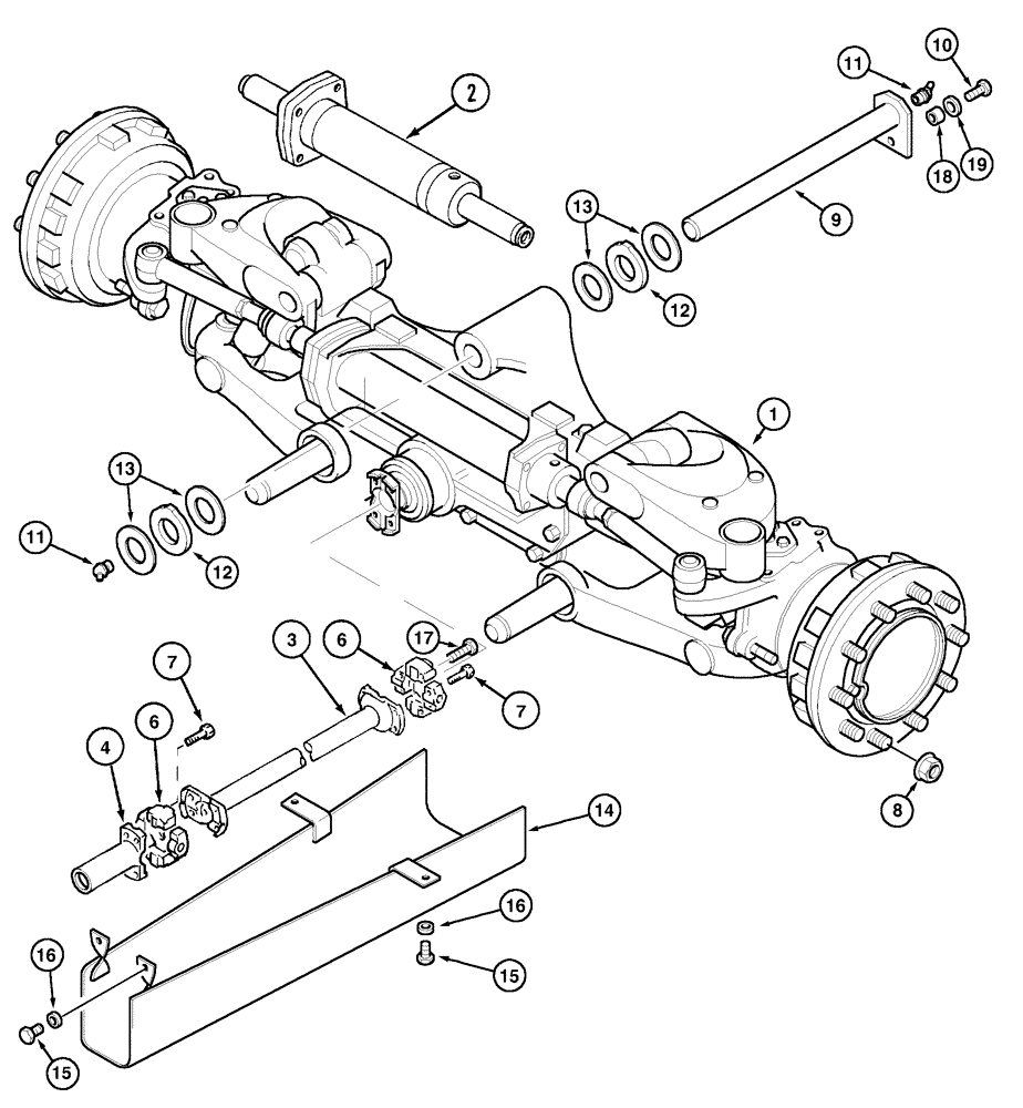 Схема запчастей Case IH MX150 - (05-09) - FRONT AXLE SUSPENSION (25) - FRONT AXLE SYSTEM