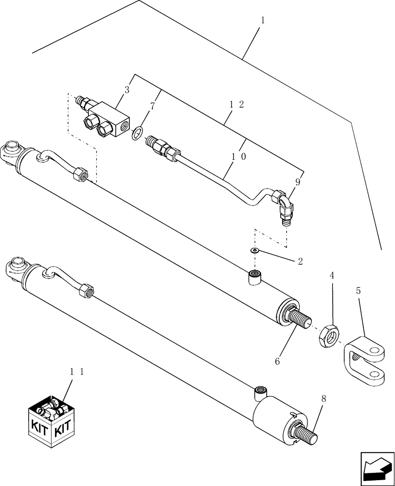 Схема запчастей Case IH 8010 - (35.440.04) - HYDRAULIC CYLINDER, UNLOADING AUGER, SWING (35) - HYDRAULIC SYSTEMS