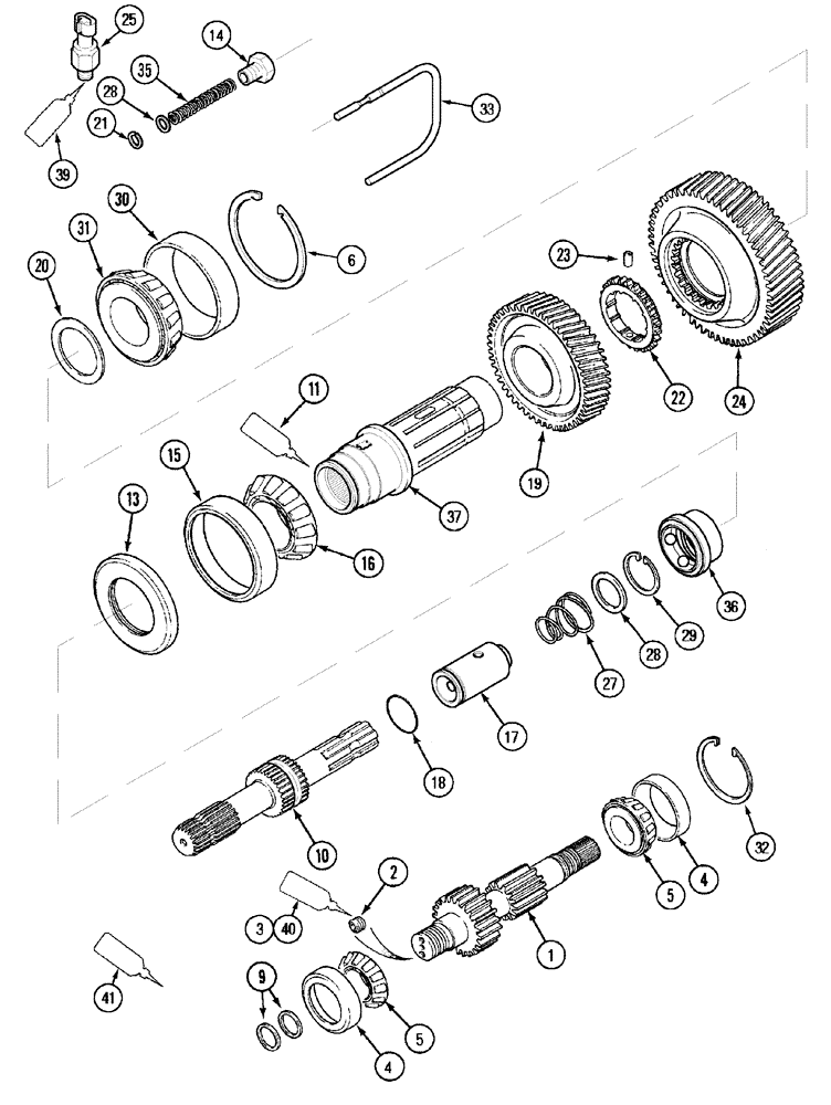 Схема запчастей Case IH MX170 - (06-29) - P.T.O. REVERSIBLE 540/1000 R.P.M. (21) - TRANSMISSION