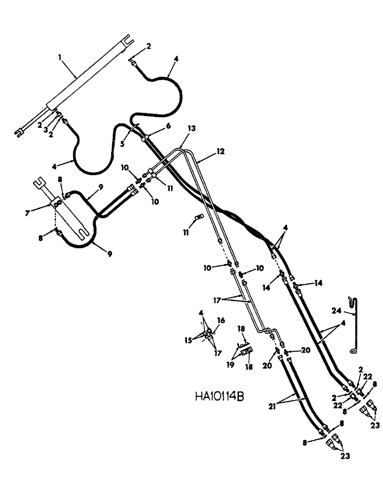 Схема запчастей Case IH 5000 - (J-12) - 5000 VIBRA CHISEL, 17 FOOT WING, HYD. CONNECTIONS, ROCKSHAFT & WING FOR TRACTORS W/ DUAL HYD. SYSTEM 