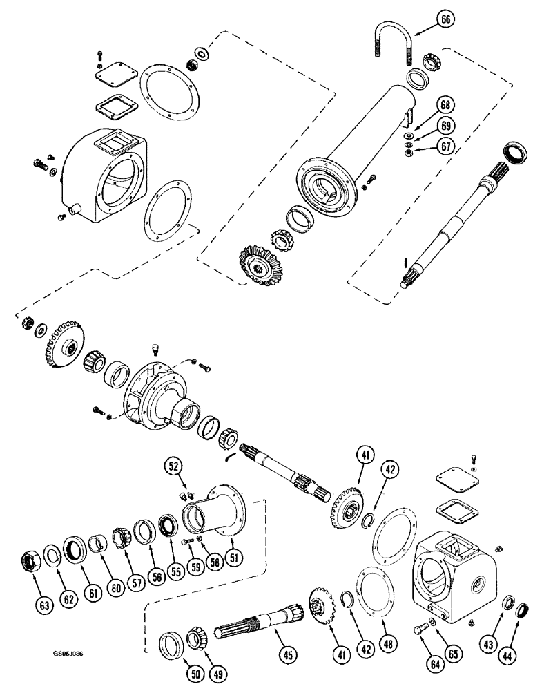 Схема запчастей Case IH 1682 - (9-018) - MAIN DRIVE GEAR BOX ASSEMBLY (CONTD) (09) - CHASSIS ATTACHMENTS