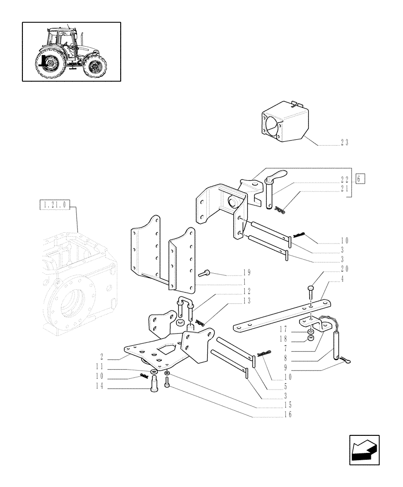 Схема запчастей Case IH JX60 - (1.89.0) - (VAR.893) DRAWBAR AND HITCH (FRANCE) (09) - IMPLEMENT LIFT