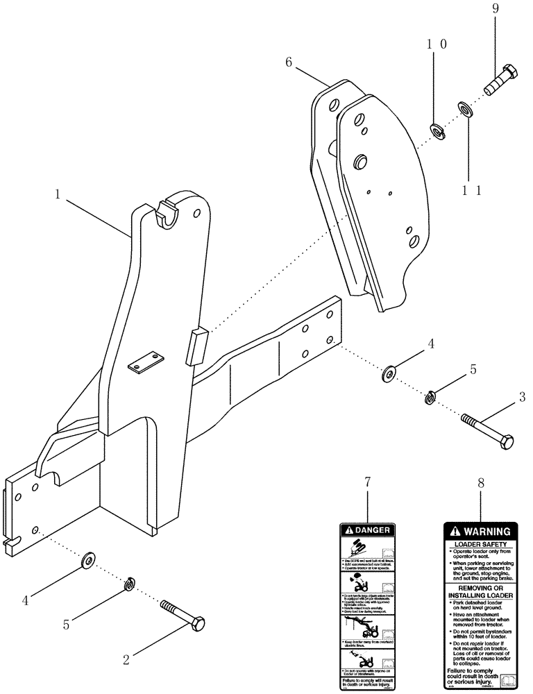 Схема запчастей Case IH LX162 - (09-04) - MOUNTING BRACKETS - MXM120 - MXM190 - ONE PIECE (09) - CHASSIS/ATTACHMENTS