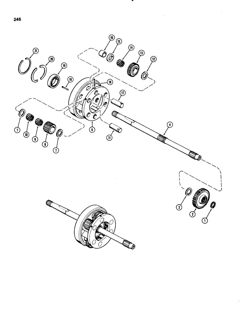 Схема запчастей Case IH 1070 - (0246) - CLUTCH, PLANETARY, POWER SHIFT, USED PRIOR TO TRACTOR SERIAL NUMBER 8725656 (06) - POWER TRAIN