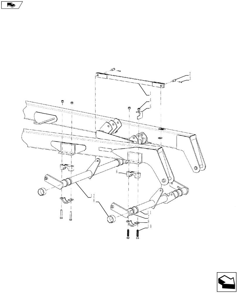 Схема запчастей Case IH 870 - (39.100.09) - DISK ROCKSHAFT (39) - FRAMES AND BALLASTING