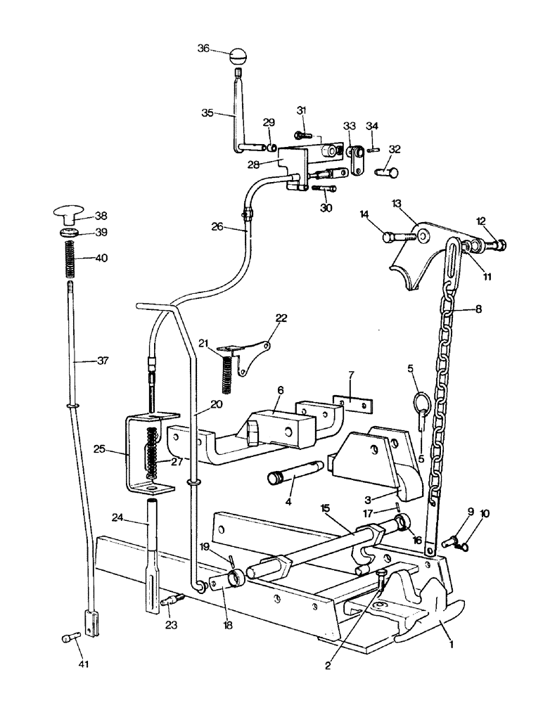 Схема запчастей Case IH 996 - (K02-1) - DRAWBARS & HITCHES, PICK-UP HITCH - OPTNL EQIP,990-995-996, 990-995-996 Q (UP TO A) /( A & AFTER) Drawbars & Hitches