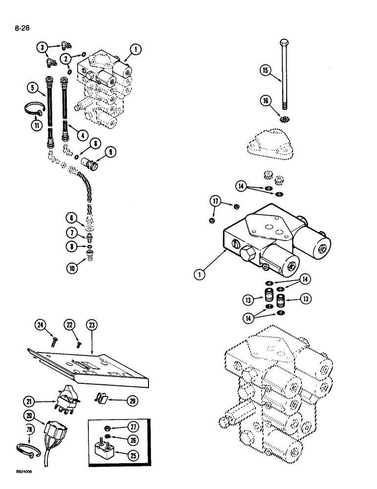 Схема запчастей Case IH 1010 - (8-28) - REEL FORE AND AFT ATTACHMENT, 1420, 1440, 1460 OR 1480 COMBINE (35) - HYDRAULIC SYSTEMS