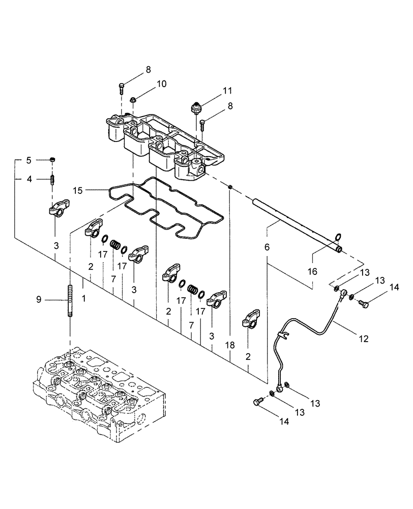 Схема запчастей Case IH DX33 - (01.06.01) - ROCKER ARM (01) - ENGINE