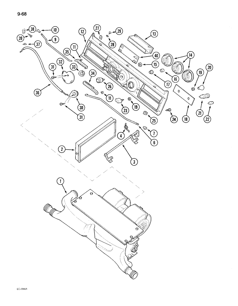 Схема запчастей Case IH 895 - (9-068) - CAB, AIR CONDITIONING CONTROLS (09) - CHASSIS/ATTACHMENTS