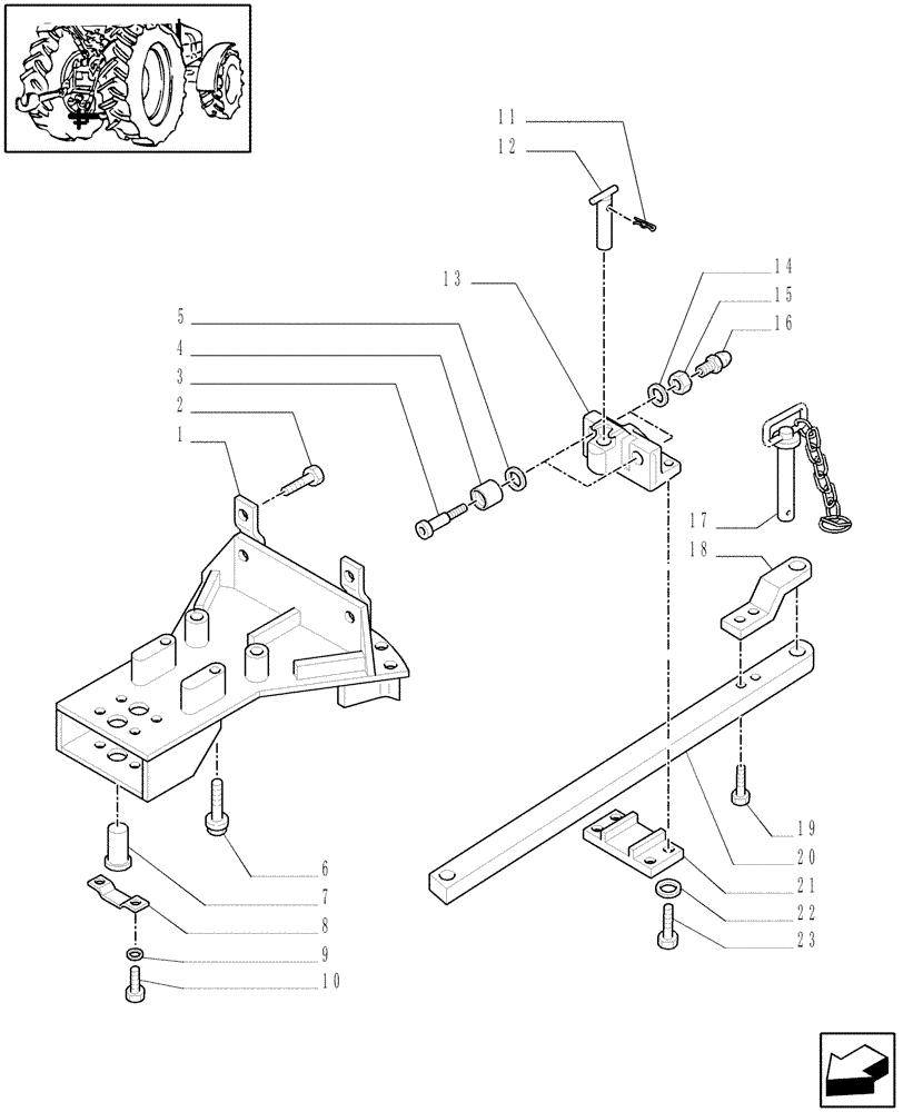 Схема запчастей Case IH MXM155 - (1.89.0/01[01]) - (VAR.910) TOW-BAR WITH ROLLERS - C6098 (09) - IMPLEMENT LIFT