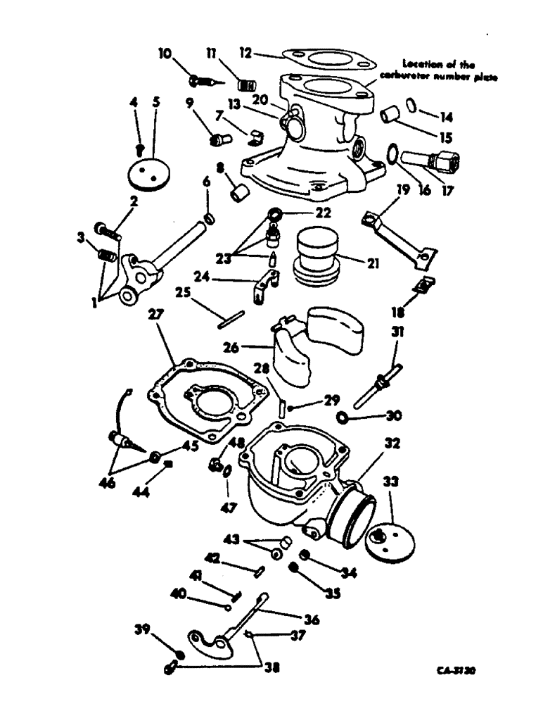 Схема запчастей Case IH C-291 - (D-29) - CARBURETOR, GASOLINE 