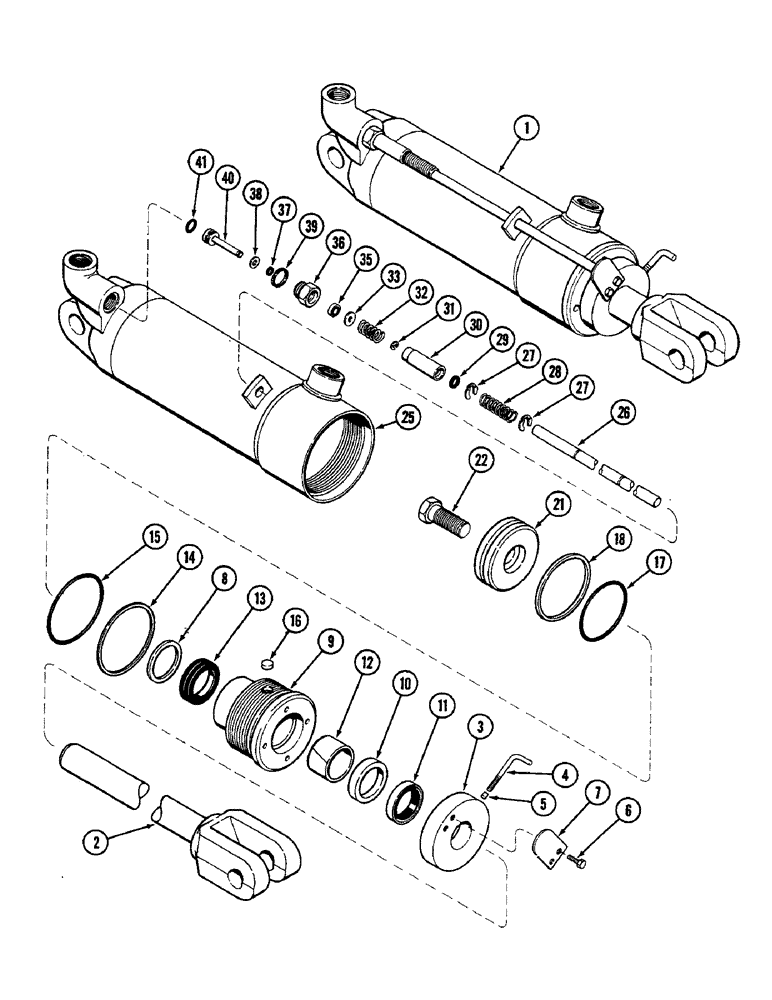 Схема запчастей Case IH 2096 - (8-316) - G33769 REMOTE HYDRAULIC CYLINDER, 4 INCH (102 MM) BORE X 8 INCH (203 MM) STROKE (08) - HYDRAULICS