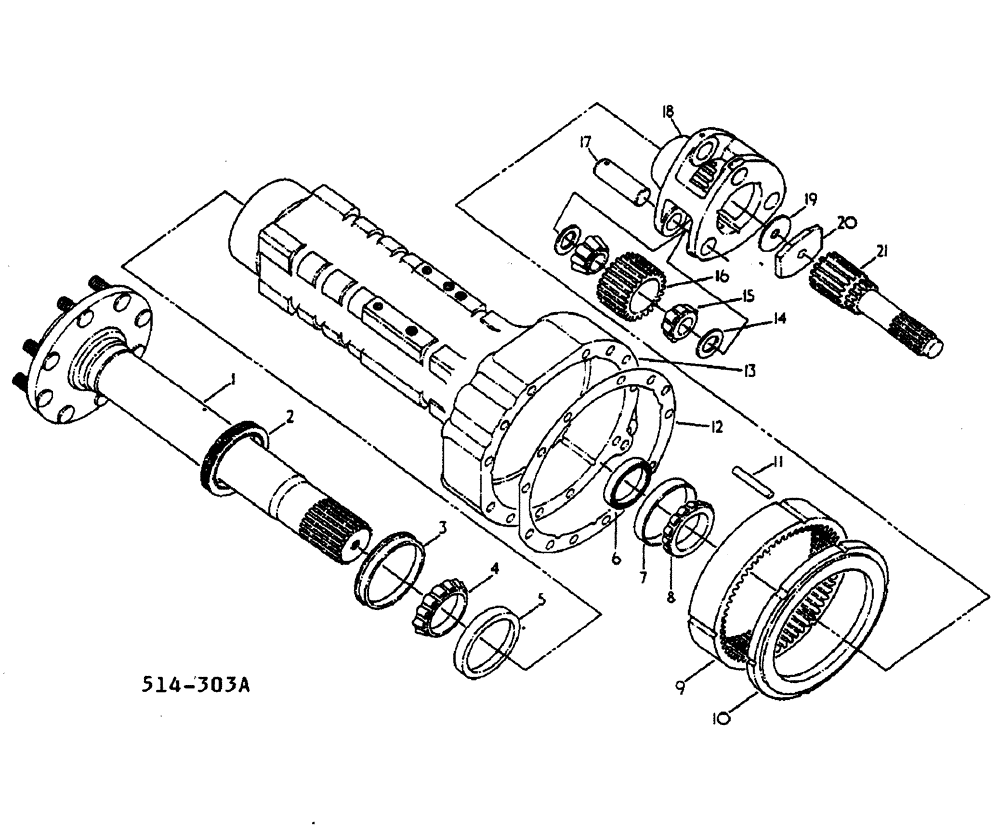 Схема запчастей Case IH 885 - (07-030) - REAR AXLE, CARRIER AND CONNECTIONS (04) - Drive Train