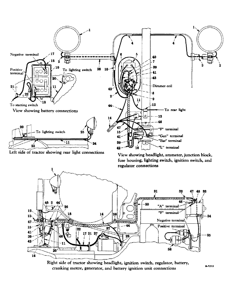 Схема запчастей Case IH SUPER M-TA - (142) - ELECTRICAL SYSTEM, CARBURETED ENGINE, ELECTRICAL STARTING AND LIGHTING, BATTERY IGNITION (06) - ELECTRICAL SYSTEMS