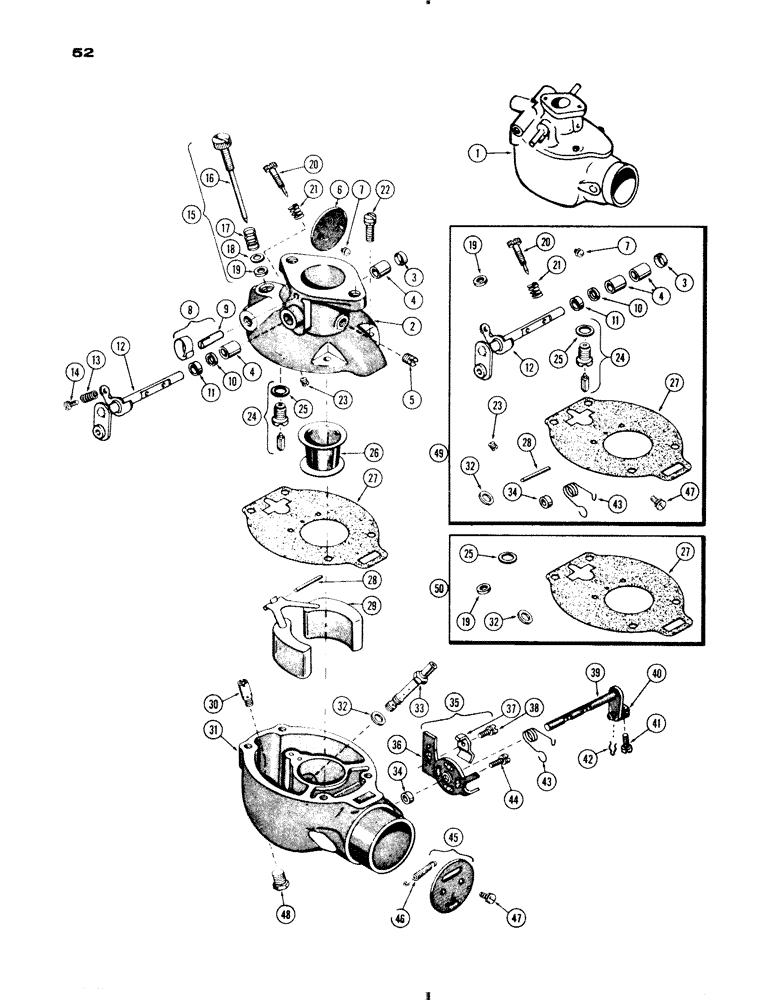 Схема запчастей Case IH 730 SERIES - (052) - A24305 CARBURETOR, 251 AND 284 SPARK IGNITION, EXCEPT GROVE (03) - FUEL SYSTEM