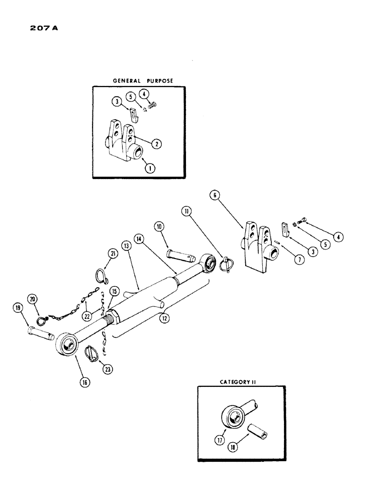 Схема запчастей Case IH 430 - (207A) - UPPER ADJUSTING LINK, DRAFT-O-MATIC (09) - CHASSIS/ATTACHMENTS