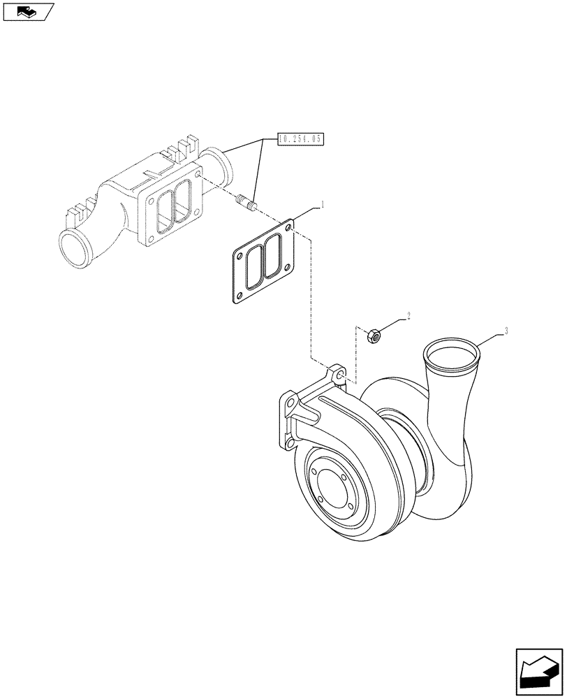 Схема запчастей Case IH F2CFE613L A005 - (10.250.01) - TURBOCHARGER (504179010) (10) - ENGINE