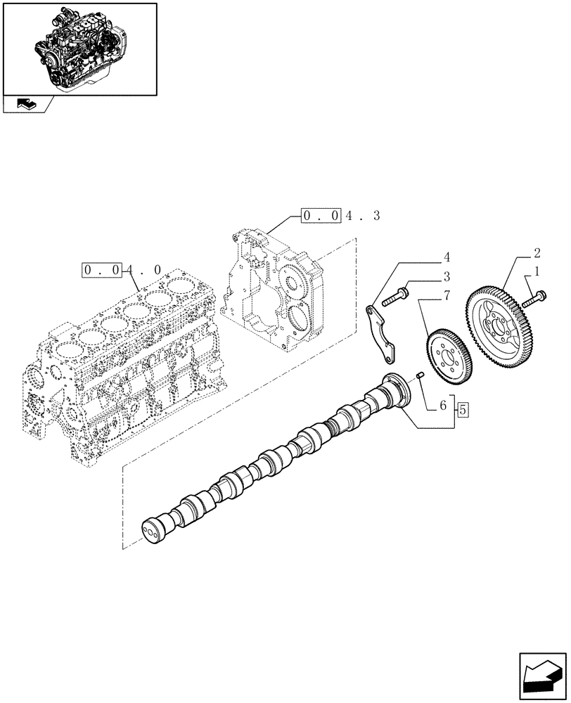 Схема запчастей Case IH F4GE9684B J600 - (0.12.0) - CAMSHAFT - TIMING CONTROL (2855736) 