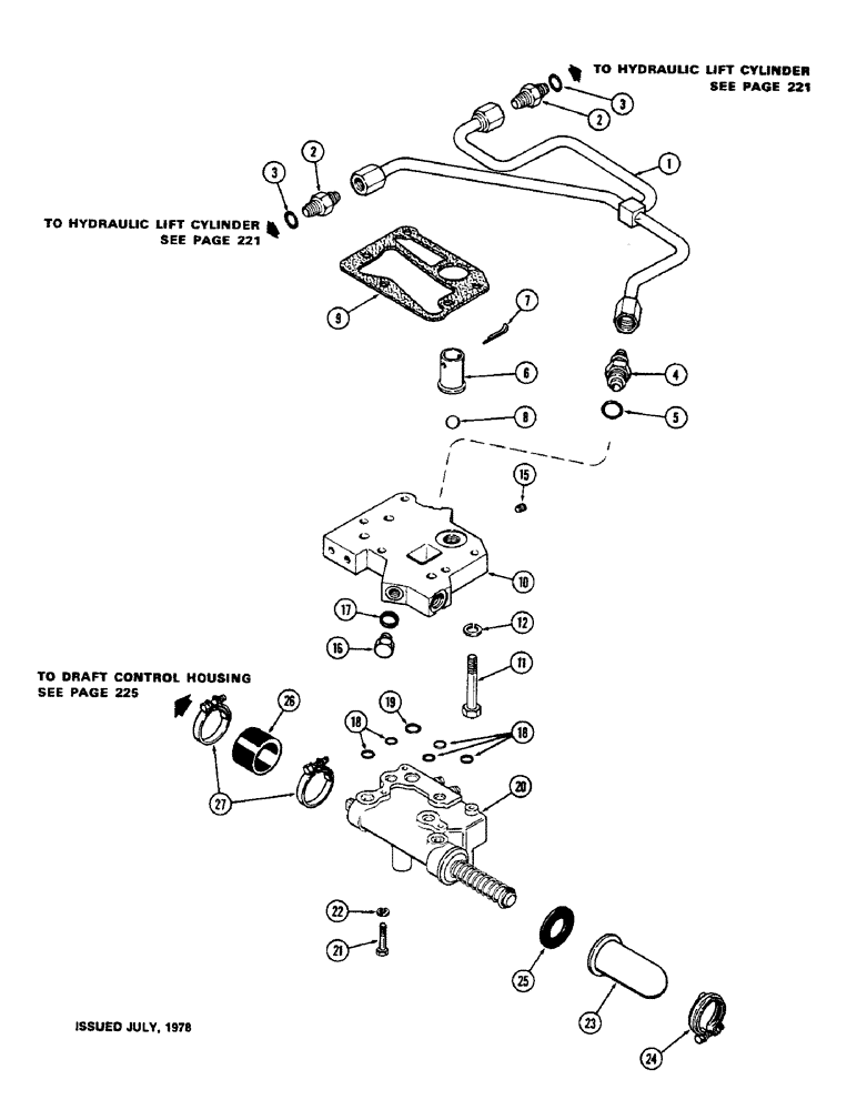 Схема запчастей Case IH 1570 - (228) - D.O.M. CONTROL VALVE, MANIFOLD AND TUBES (09) - CHASSIS/ATTACHMENTS