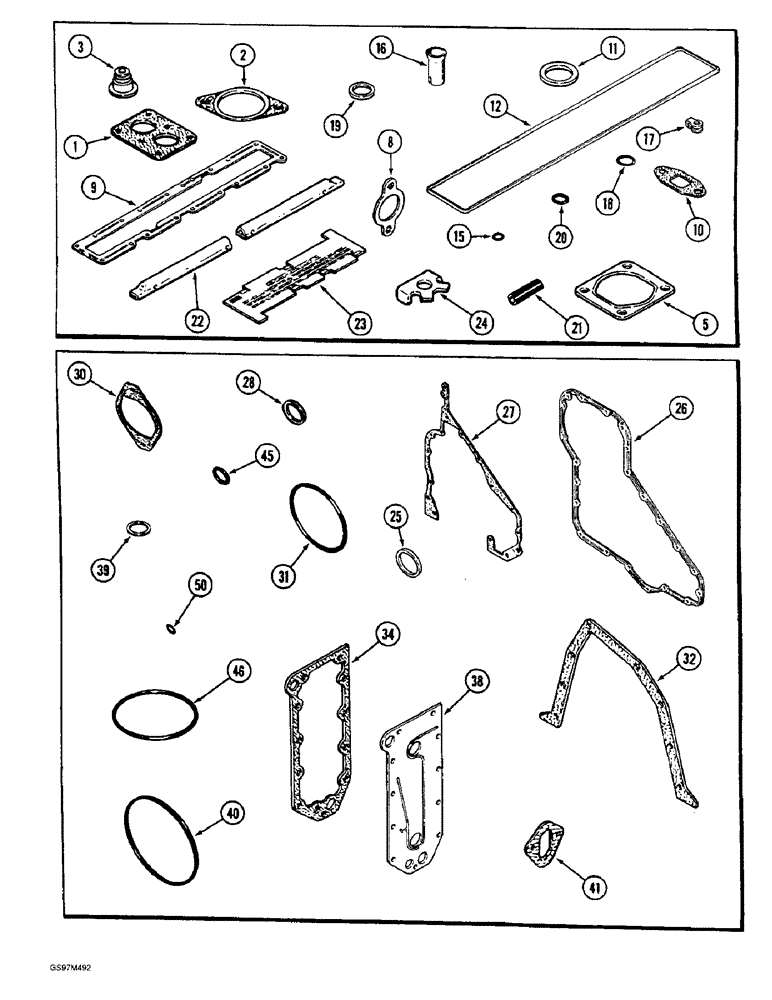 Схема запчастей Case IH 1660 - (2-60) - GASKET KITS, 6T-830 ENGINE, VALVE GRIND (01) - ENGINE