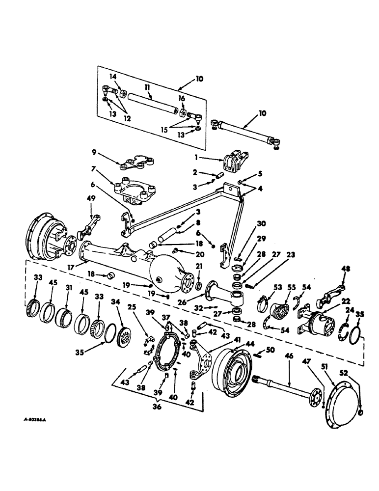 Схема запчастей Case IH 1206 - (B-15) - POWER TRAIN, FRONT AXLE AND CONNECTIONS, FARMALL TRACTORS WITH ALL WHEEL DRIVE (03) - POWER TRAIN