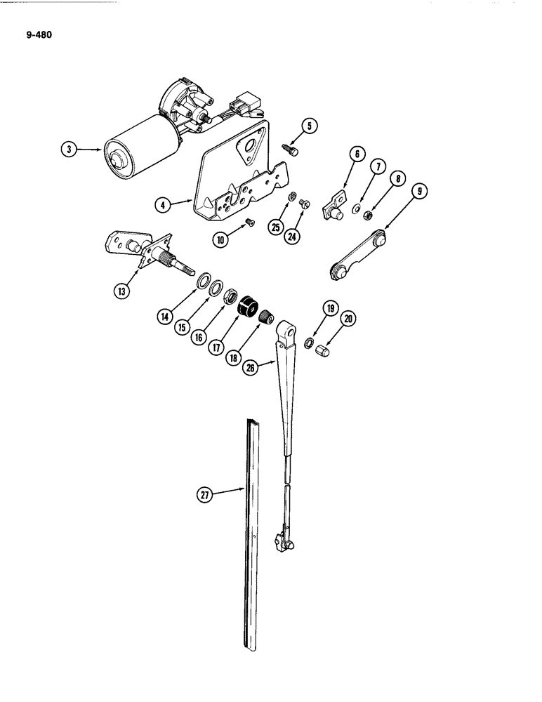 Схема запчастей Case IH 4494 - (9-480) - CAB, WINDSHIELD WIPER (09) - CHASSIS/ATTACHMENTS