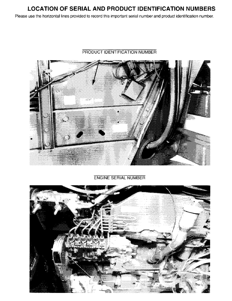 Схема запчастей Case IH 1670 - (1-02) - LOCATION OF SERIAL AND PRODUCT IDENTIFICATION NUMBERS (00) - PICTORIAL INDEX