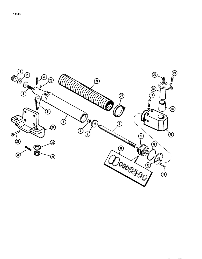 Схема запчастей Case IH 1200 - (106) - STEERING CYLINDER (05) - STEERING