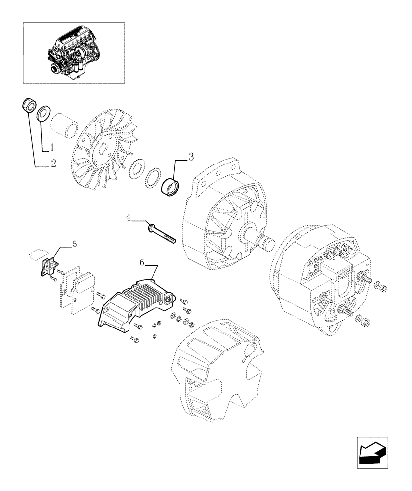 Схема запчастей Case IH F3AE0684P E906 - (0.40.0/A[01]) - ALTERNATOR - COMPONENTS (504073358) 